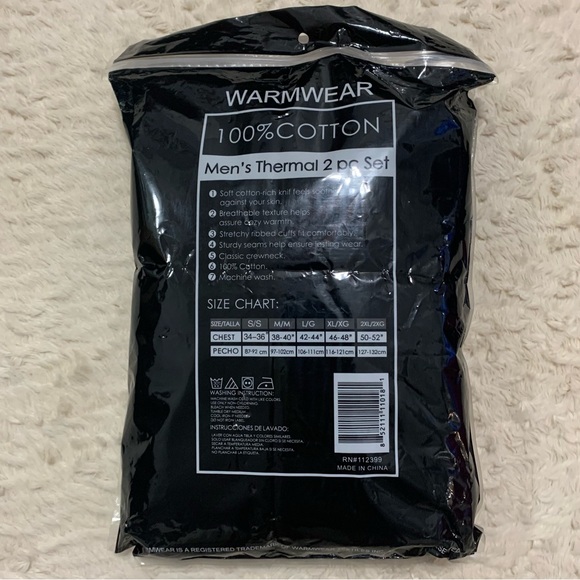 ✨ WARMWEAR Men’s 100% Cotton Thermal Underwear Long Johns Set - Size XXL - Picture 4 of 12